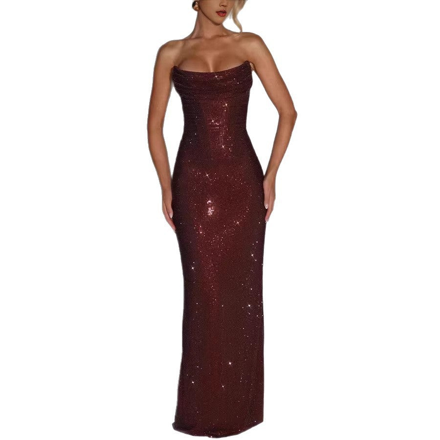 Vestido de Noche sin Mangas con Lentejuelas
