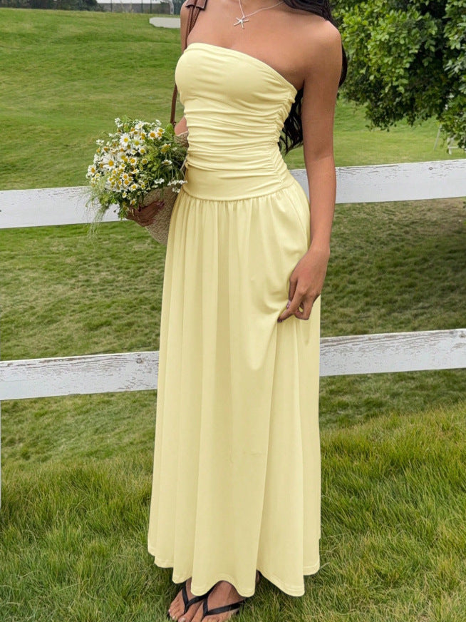 Vestido Ajustado sin Mangas Fruncido