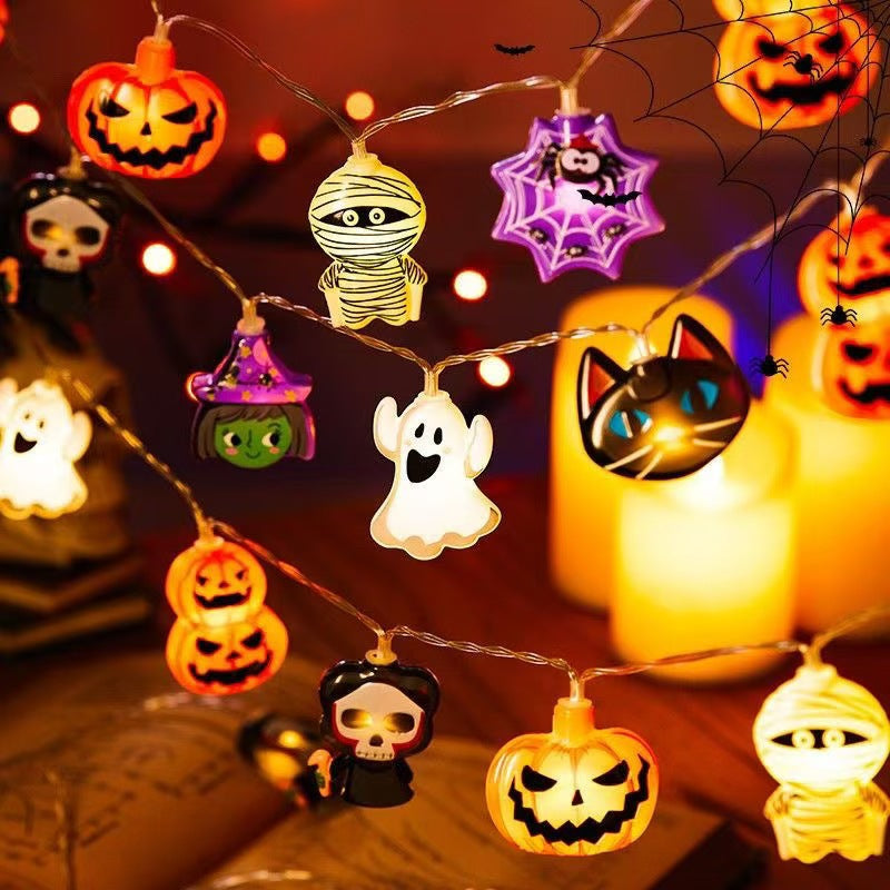 Luces LED de Halloween con Calabazas, Fantasmas y Arañas