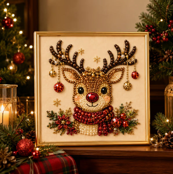 Kit de Pintura Navideña con Perlas y Diamantes