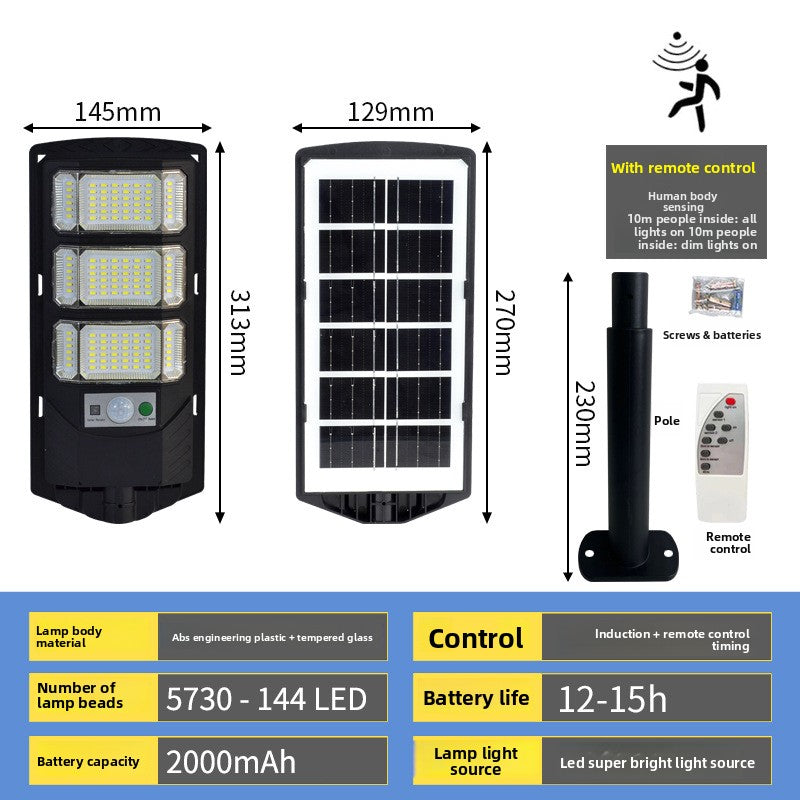 Lámpara Solar de Pared con Sensor y Control Remoto