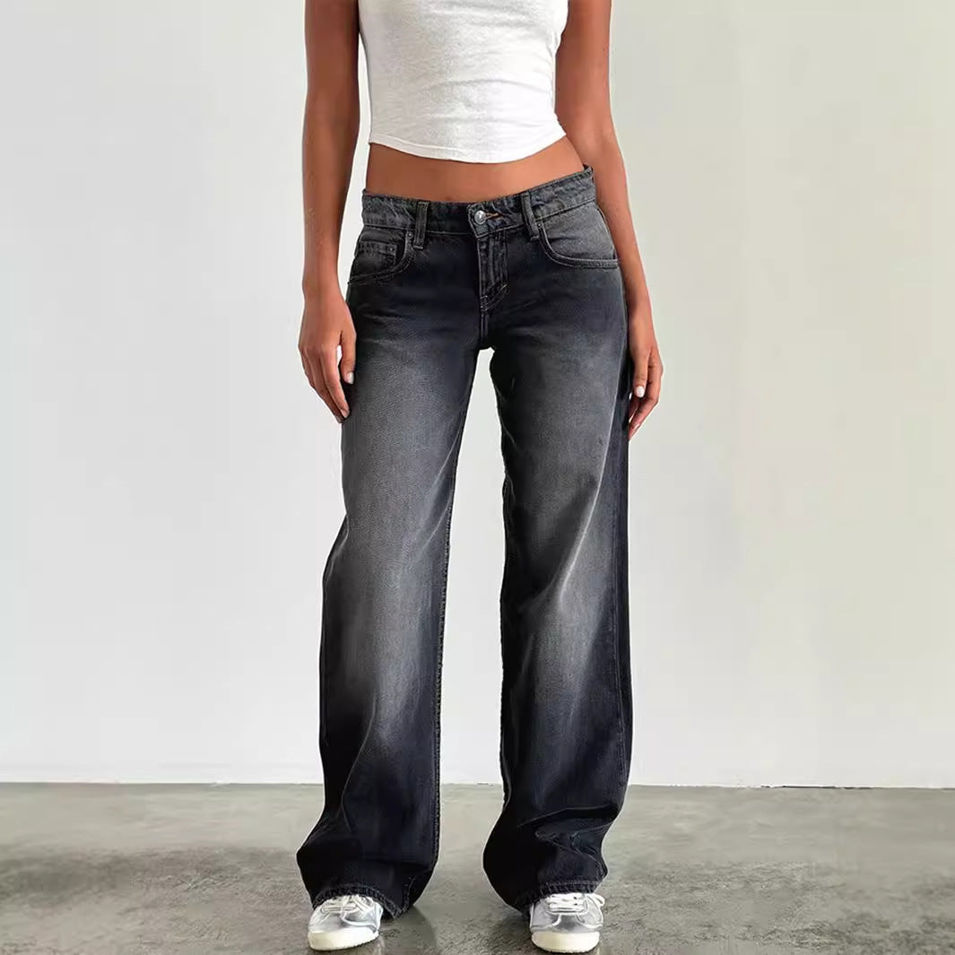 Women's High Waist Straight Leg Jeans