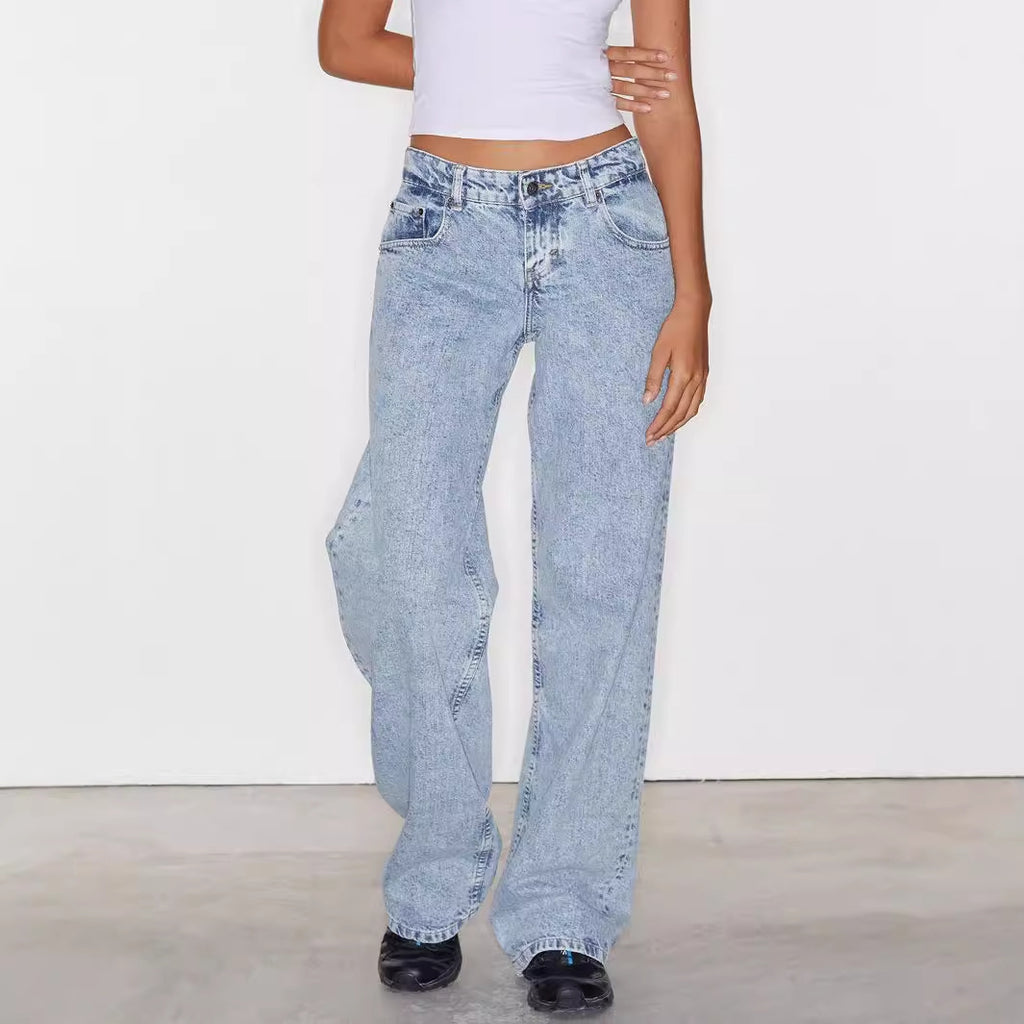 Jeans de Tiro Alto y Pierna Recta para Mujer