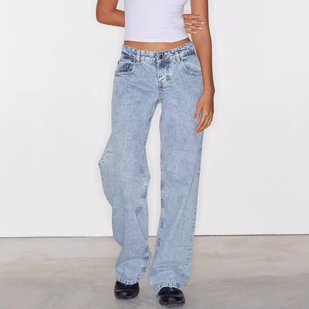 Women's High Waist Straight Leg Jeans