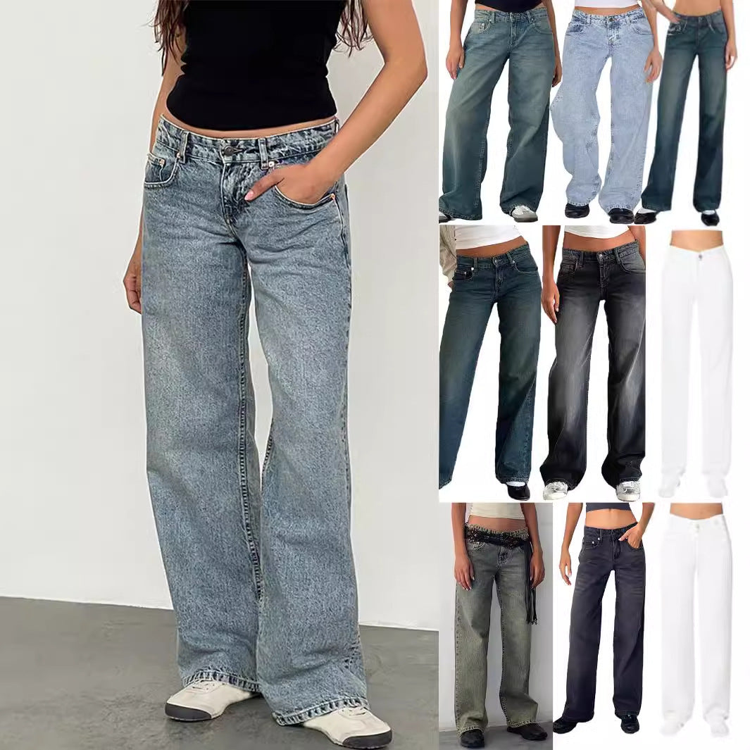 Women's High Waist Straight Leg Jeans
