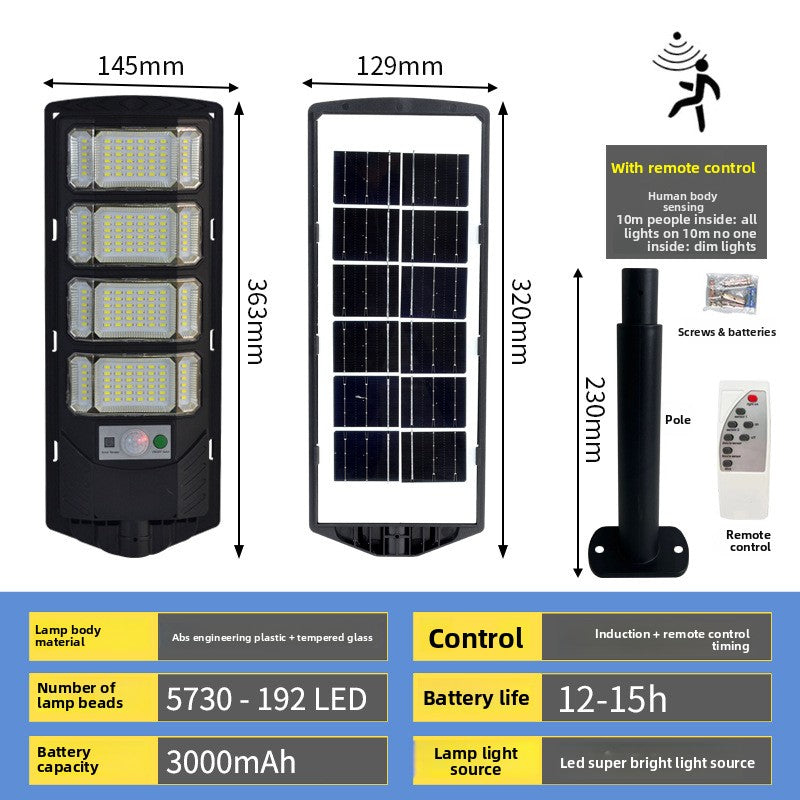 Lámpara Solar de Pared con Sensor y Control Remoto