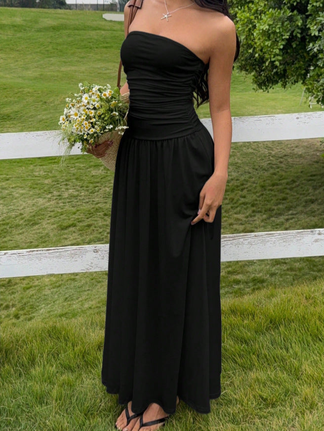 Vestido Ajustado sin Mangas Fruncido