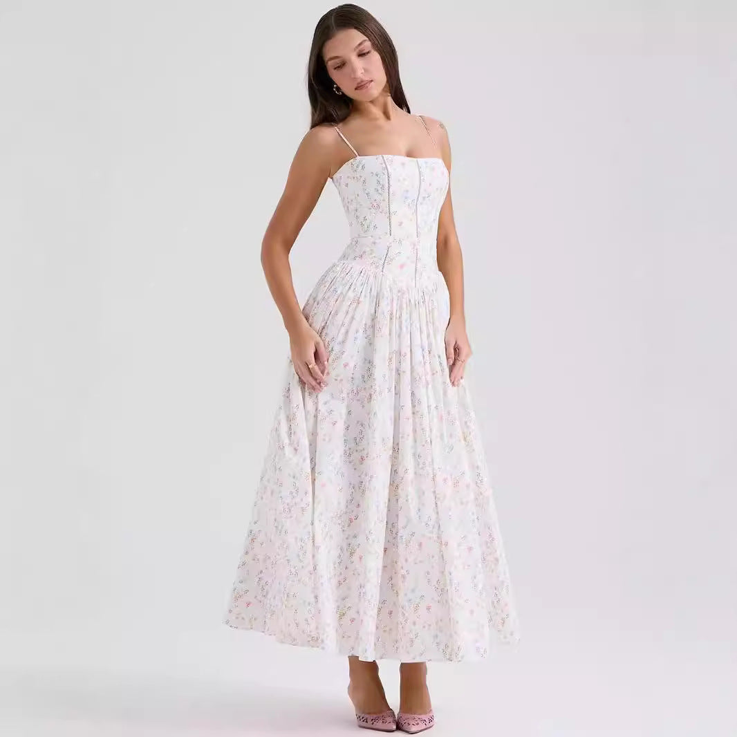 Vestido Lencero con Estampado Floral