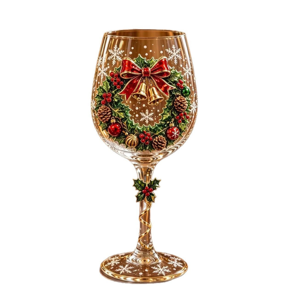 Copa de Cristal Navideña Decorada