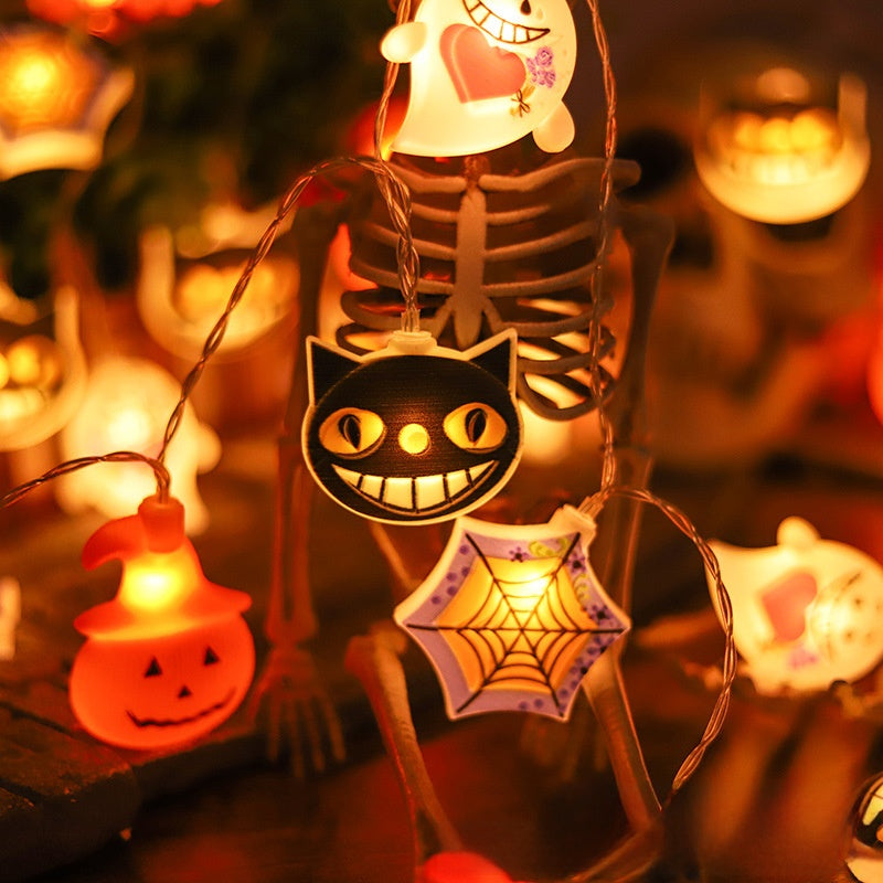 Luces LED de Halloween con Calabazas, Fantasmas y Arañas