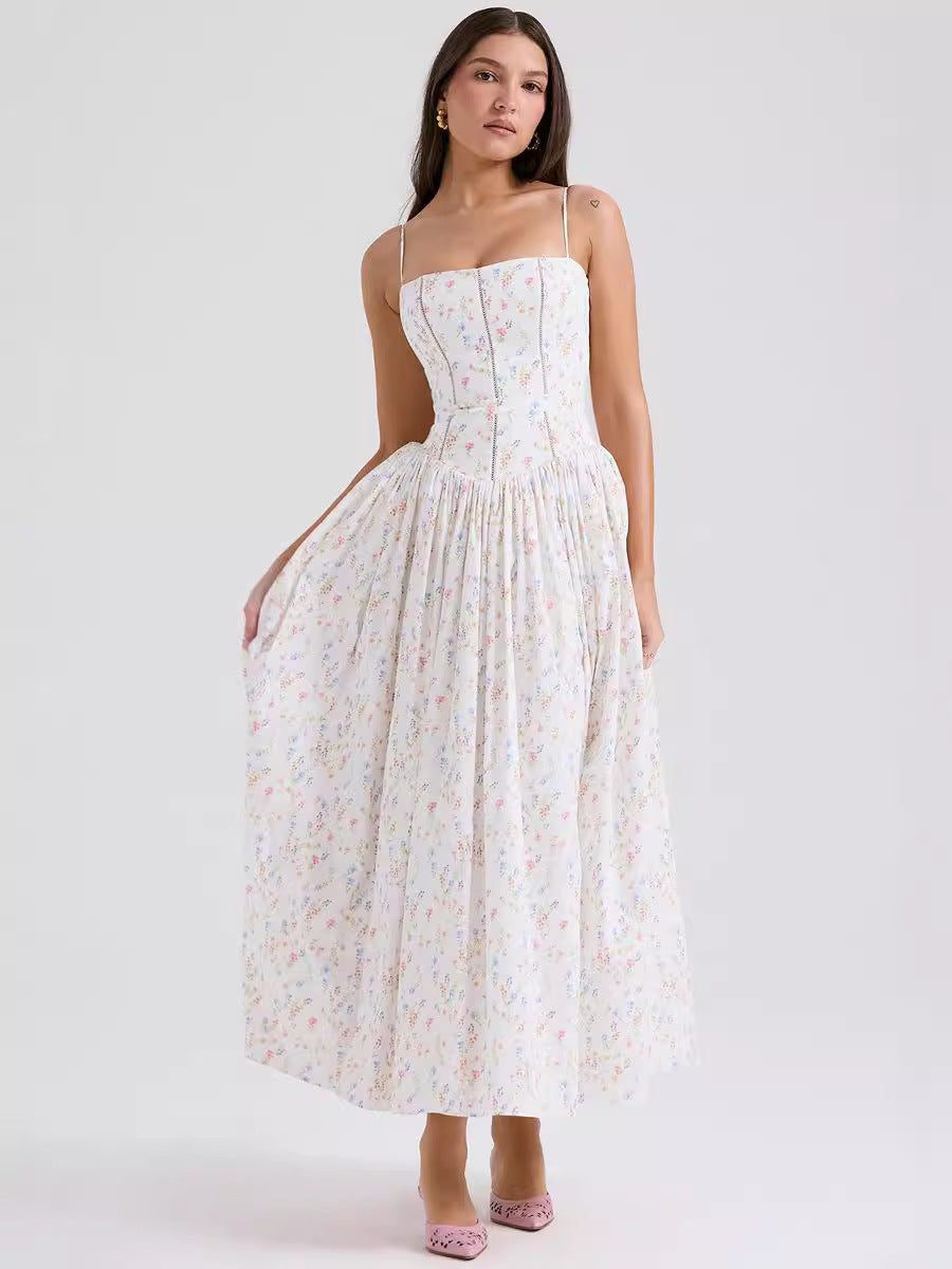 Vestido Lencero con Estampado Floral