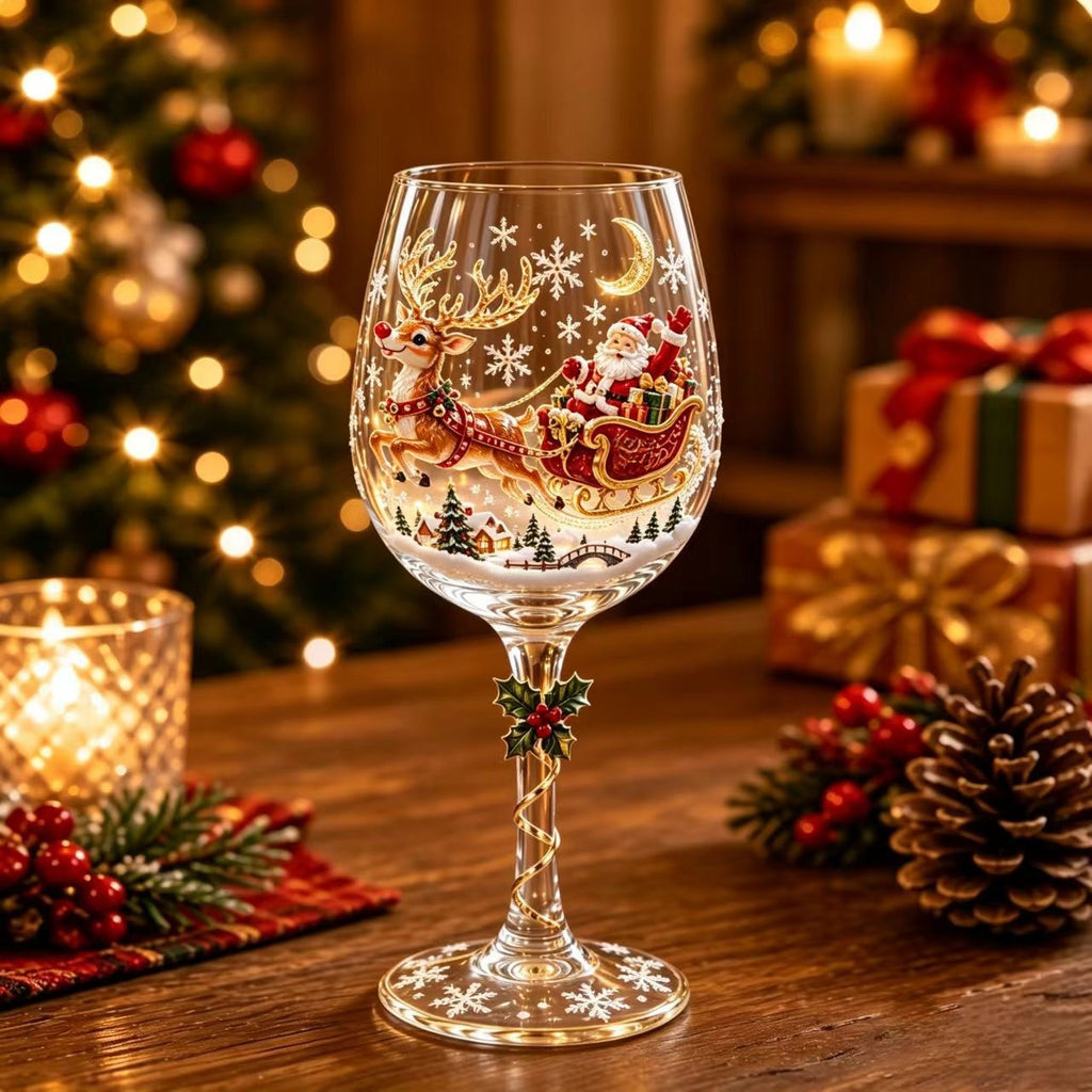 Copa de Cristal Navideña Decorada