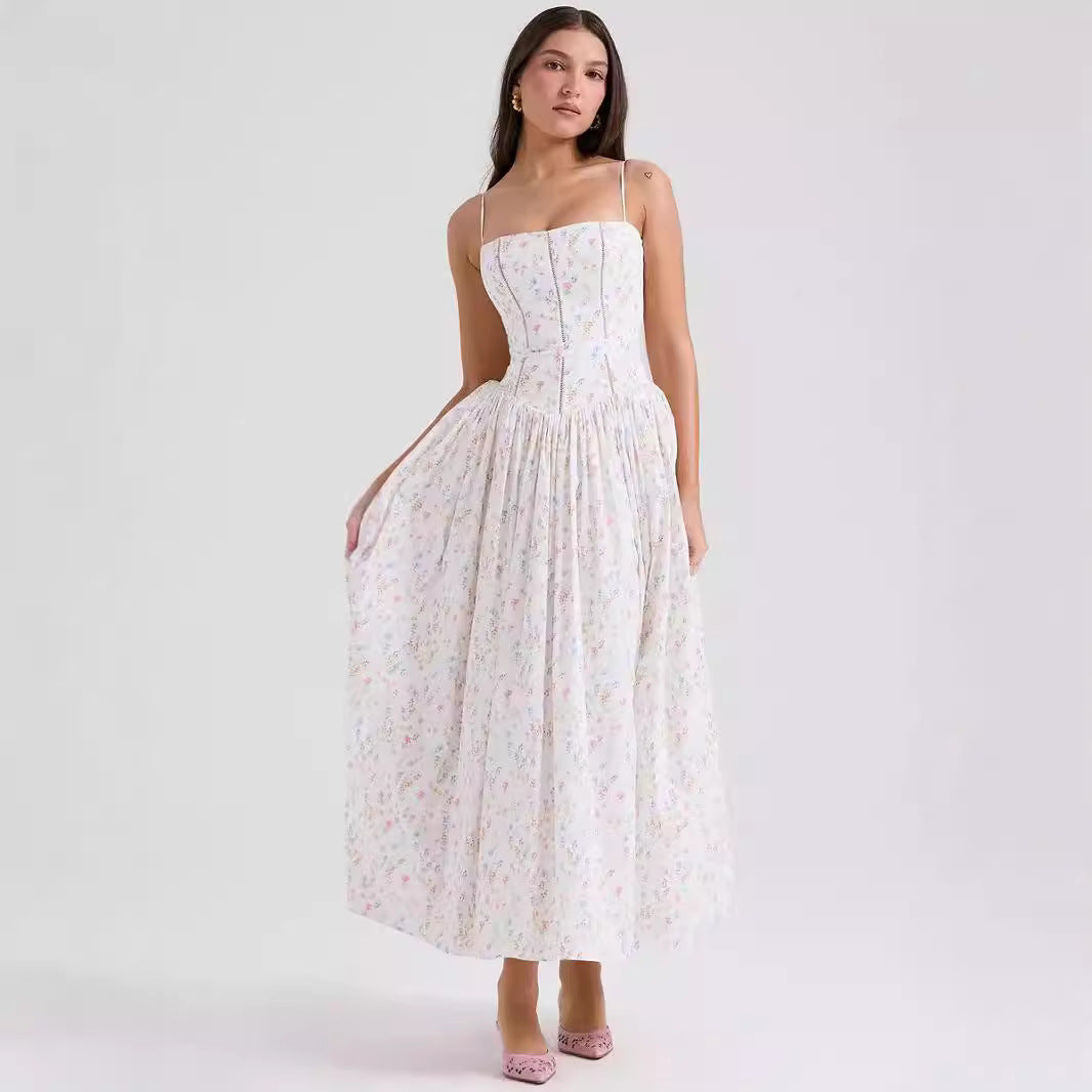 Vestido Lencero con Estampado Floral