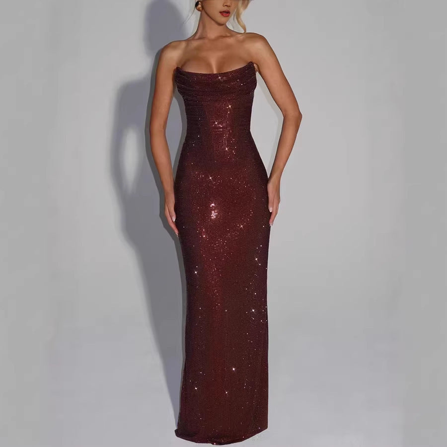 Vestido de Noche sin Mangas con Lentejuelas