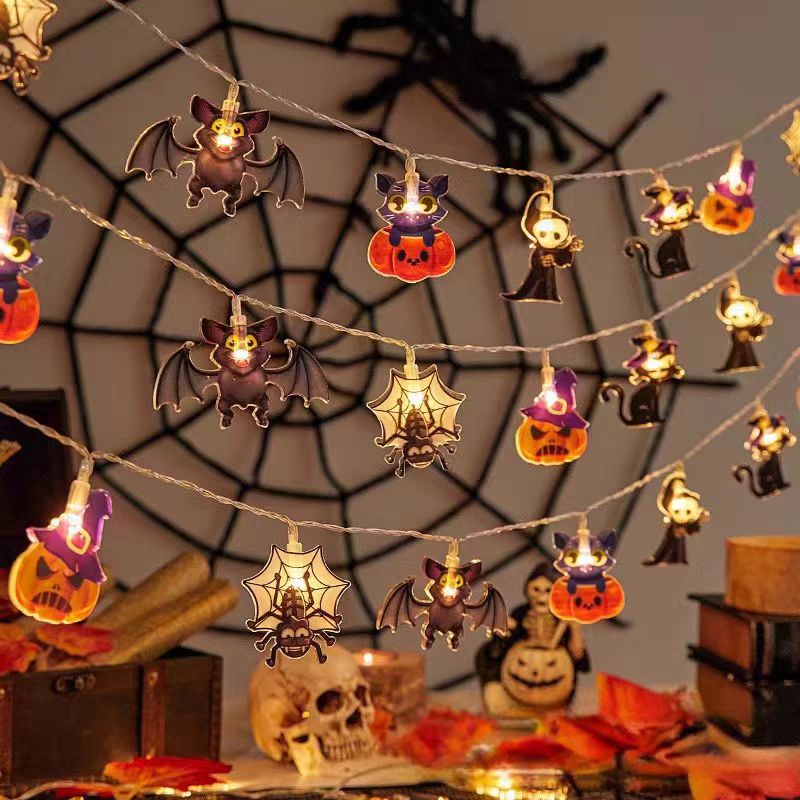 Luces LED de Halloween con Calabazas, Fantasmas y Arañas