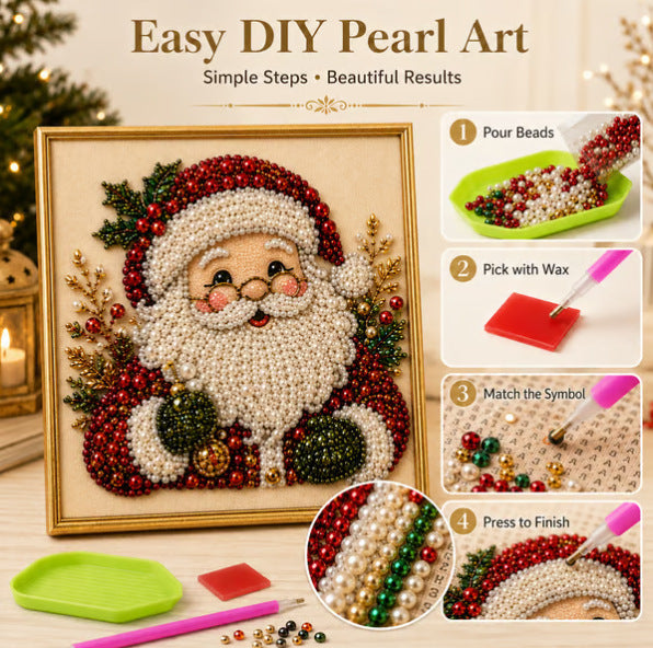 Kit de Pintura Navideña con Perlas y Diamantes