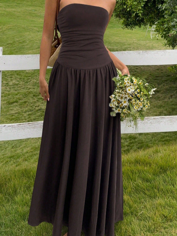Vestido Ajustado sin Mangas Fruncido