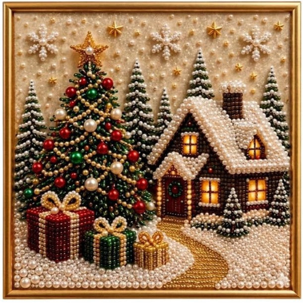 Kit de Pintura Navideña con Perlas y Diamantes