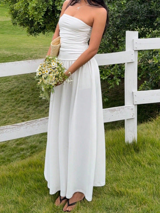Vestido Ajustado sin Mangas Fruncido