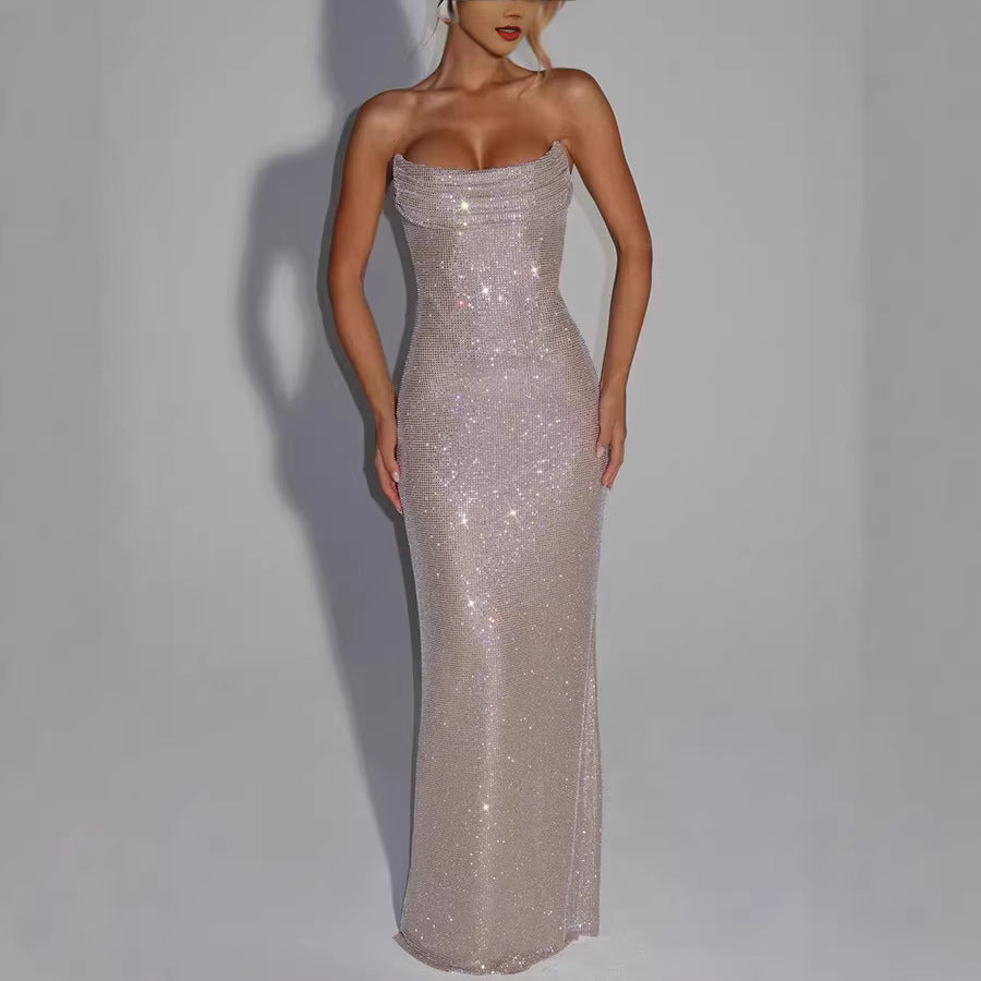 Vestido de Noche sin Mangas con Lentejuelas