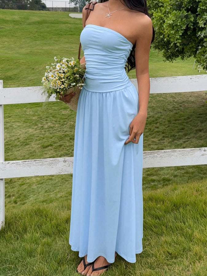 Vestido Ajustado sin Mangas Fruncido