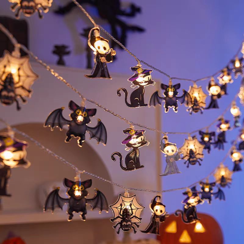 Luces LED de Halloween con Calabazas, Fantasmas y Arañas