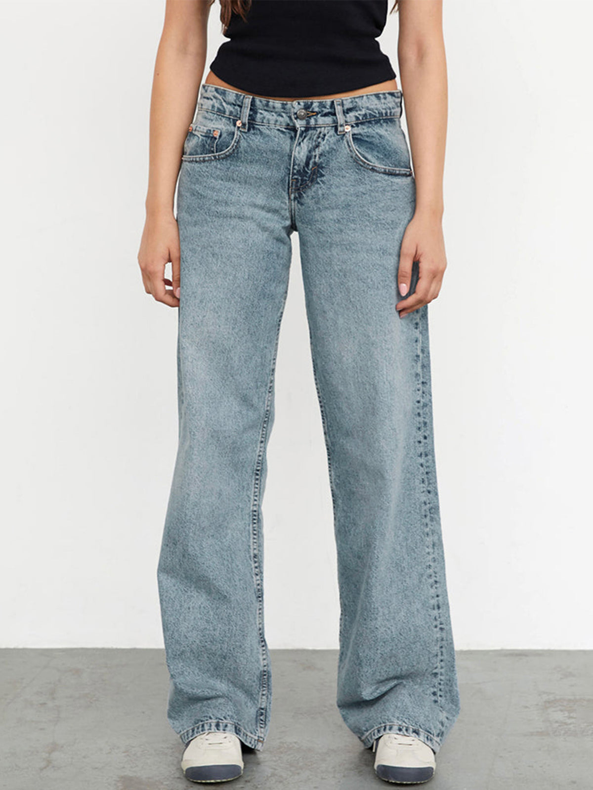 Women's High Waist Straight Leg Jeans