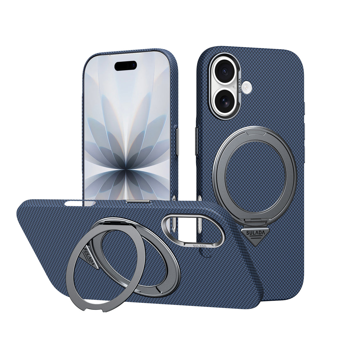 Funda Magnética Tejida para Celular con Soporte Giratorio