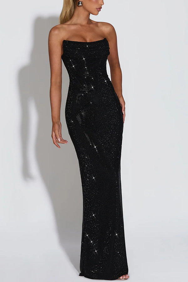 Vestido de Noche sin Mangas con Lentejuelas