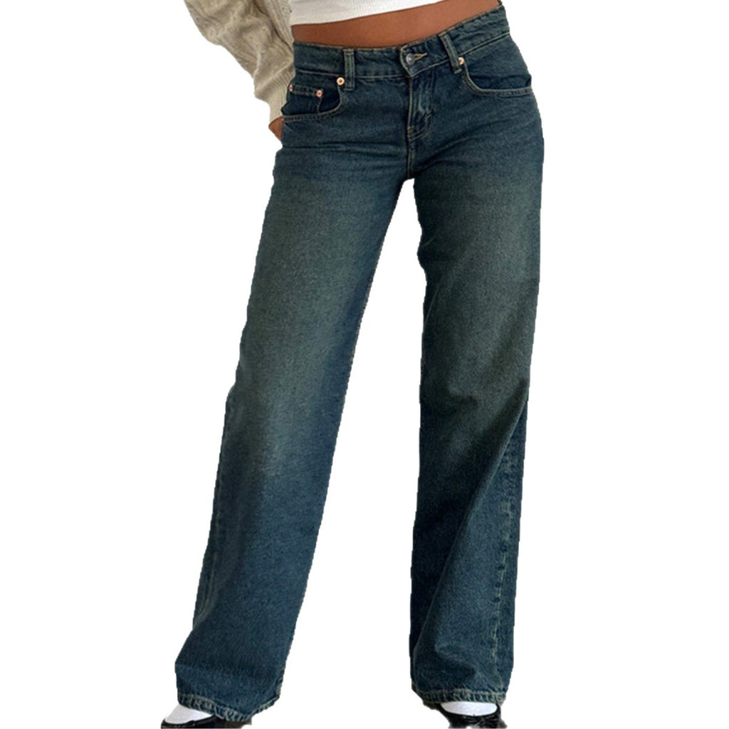 Jeans de Tiro Alto y Pierna Recta para Mujer