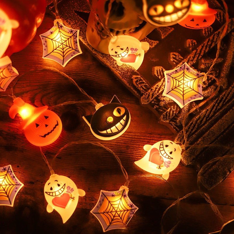 Luces LED de Halloween con Calabazas, Fantasmas y Arañas
