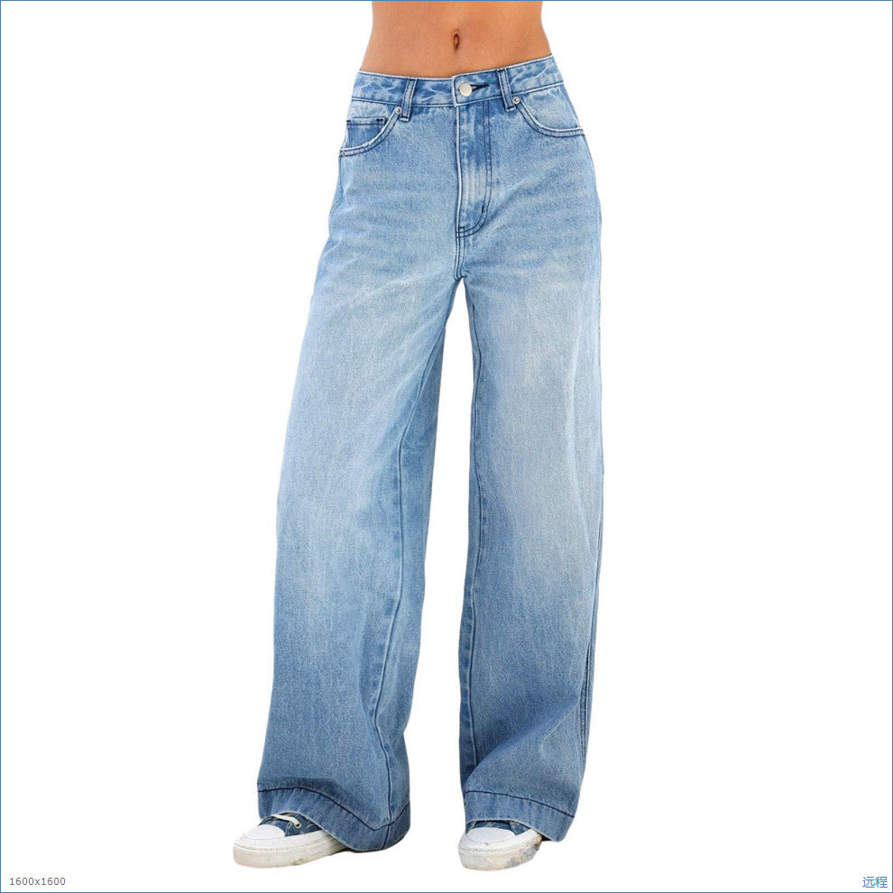 Women's High Waist Straight Leg Jeans