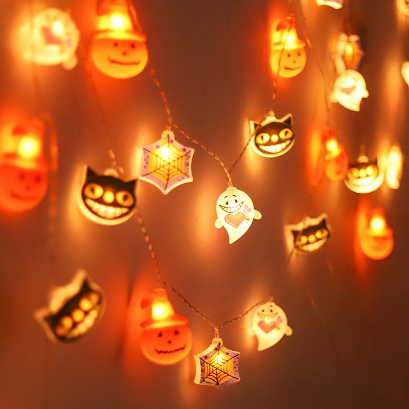 Luces LED de Halloween con Calabazas, Fantasmas y Arañas