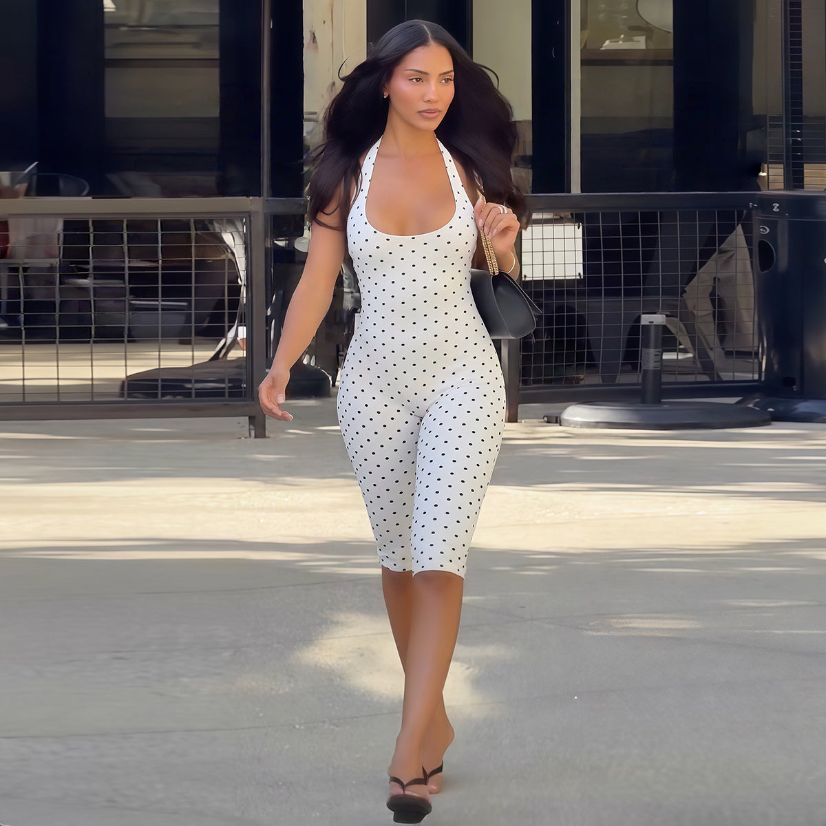 Women's Sleeveless Low-Neck Open-Back Bodysuit