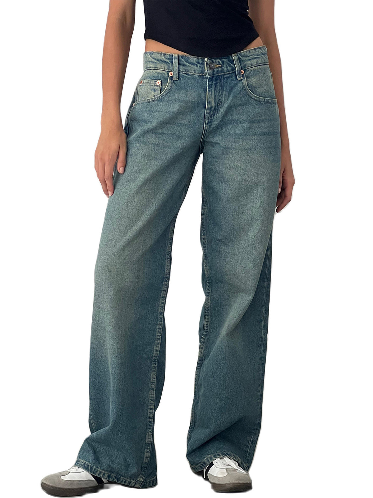 Women's High Waist Straight Leg Jeans