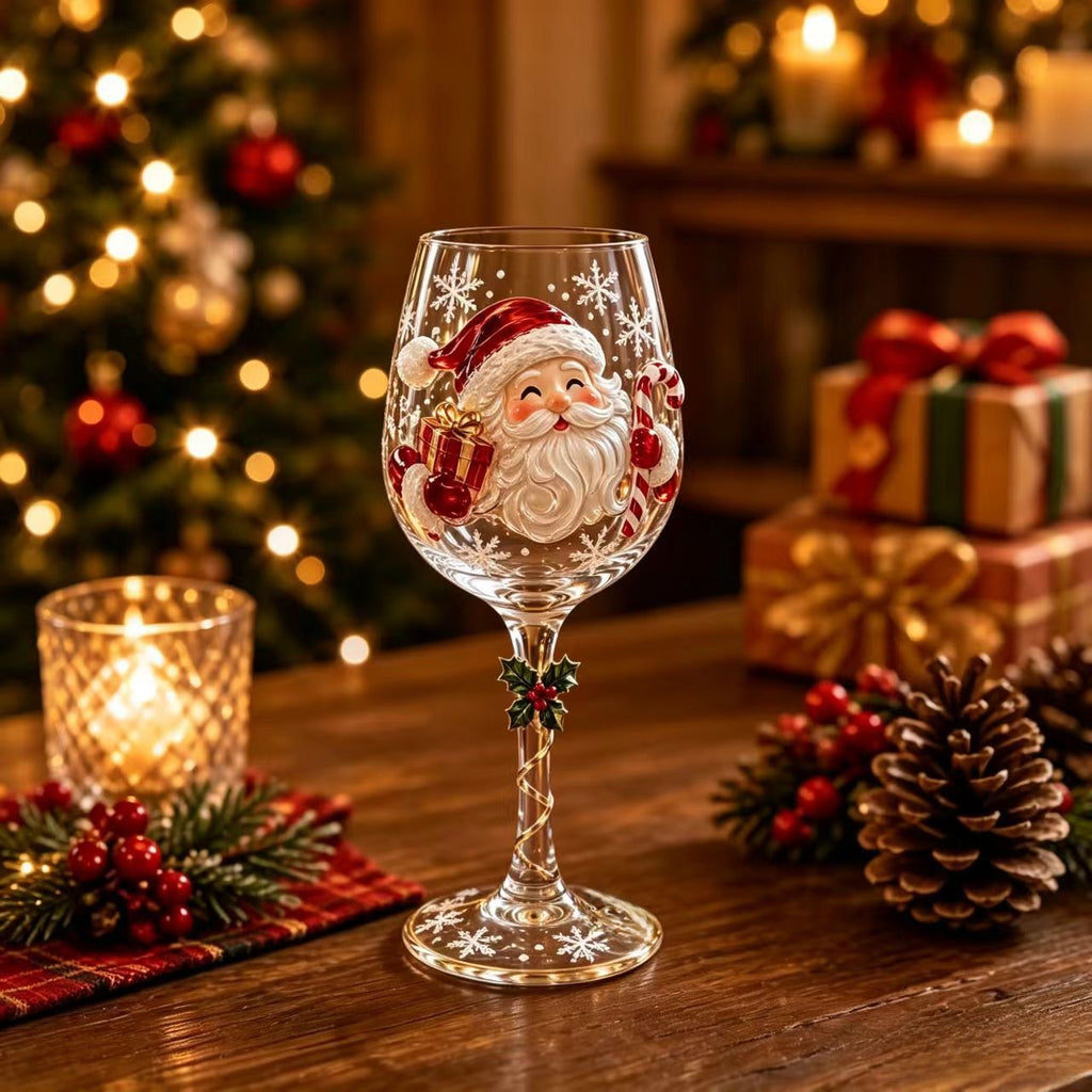 Copa de Cristal Navideña Decorada